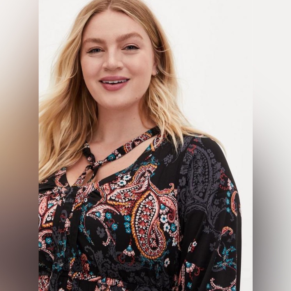 Torrid Sz. 2 (2X/18-20) Midi Challis Skater Dress - Picture 6 of 6